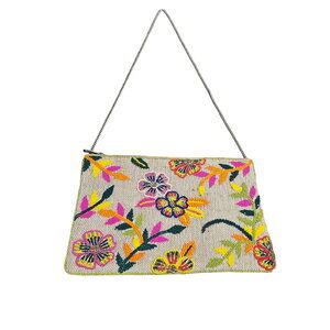 Beaded Colorful Jute Floral Crossbody